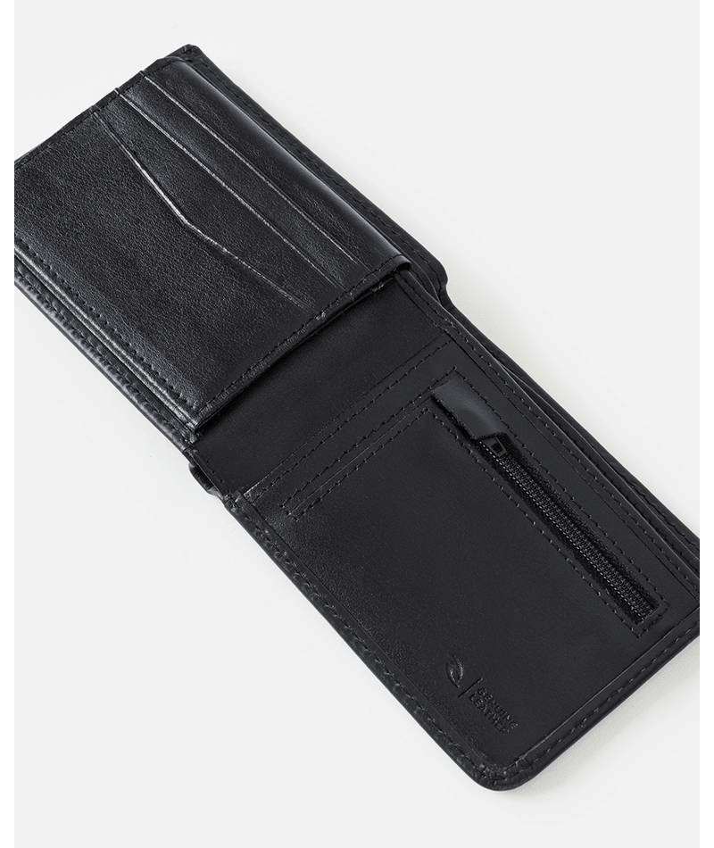Rip Curl Wetsuit Logo RFID All Day Leather Wallet - Black