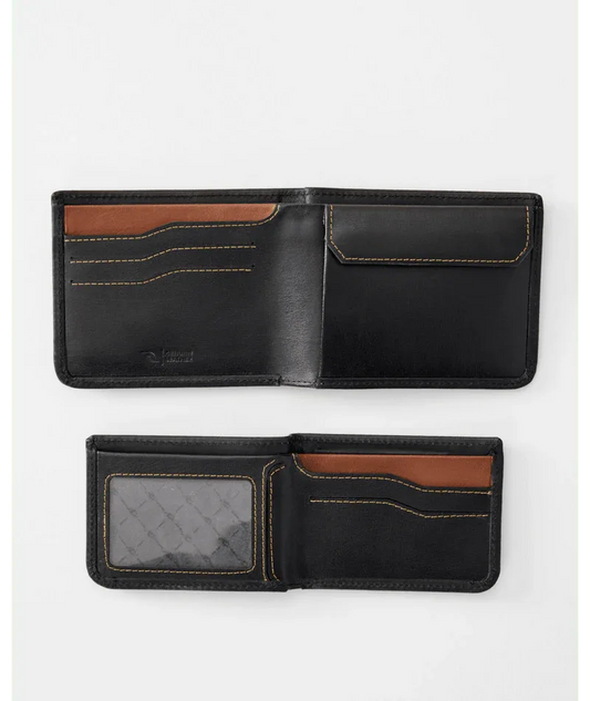 Rip Curl Surf Revival RFID 2in 1 Leather Wallet - Black - Guys & Girls Surf n Street