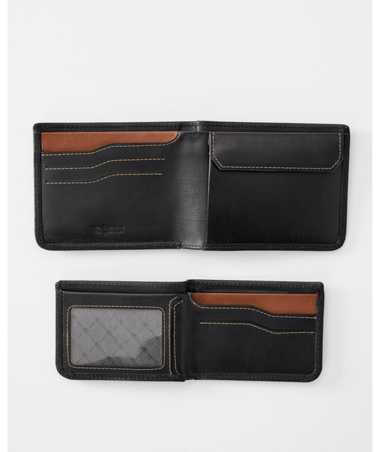 Rip Curl Surf Revival RFID 2in 1 Leather Wallet - Black