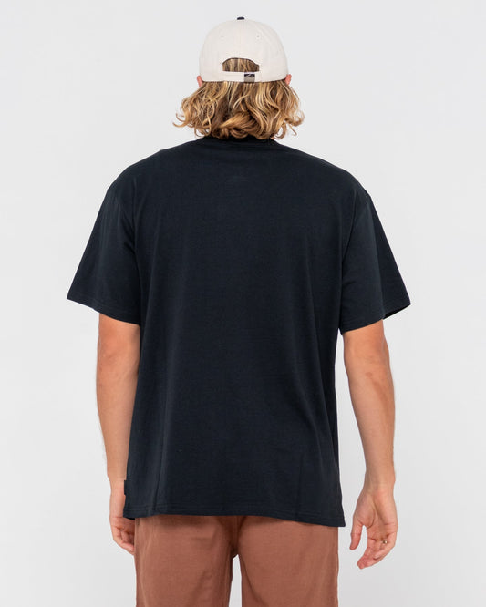 Rusty Boxed Out Centre Front Short Sleeve Tee - Black/White