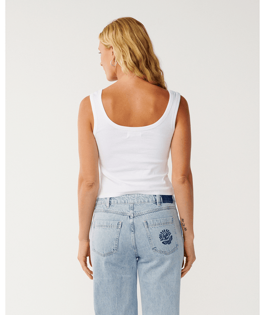 Rip Curl Classic Ribbed Tank - White