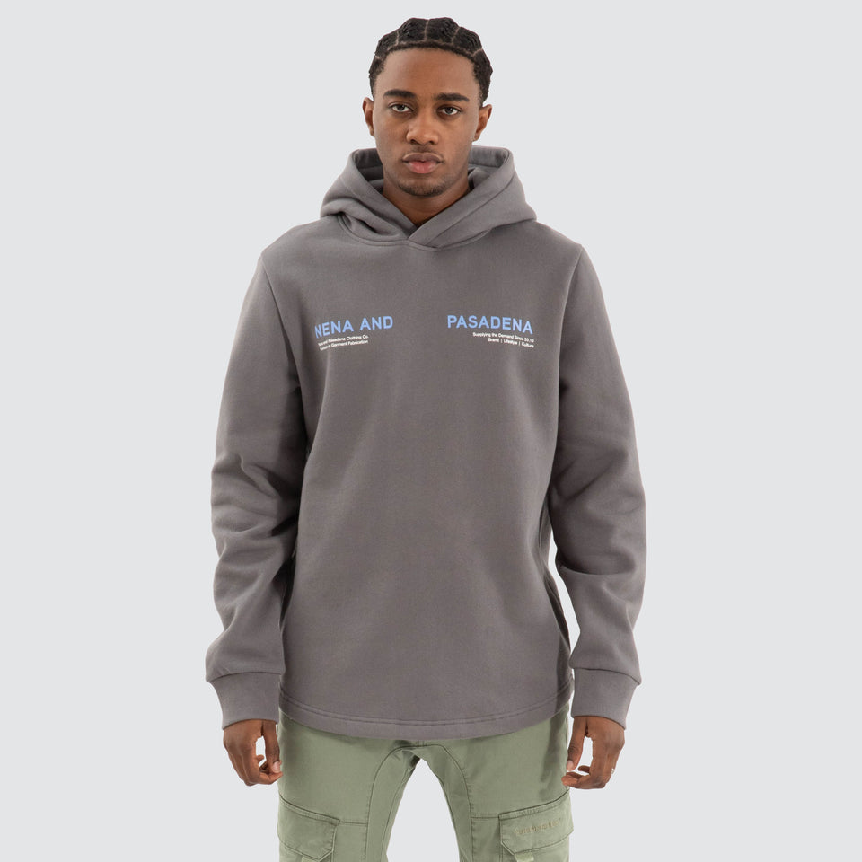 Nena and Pasadena Strike Dual Curved Hoodie - Charcoal