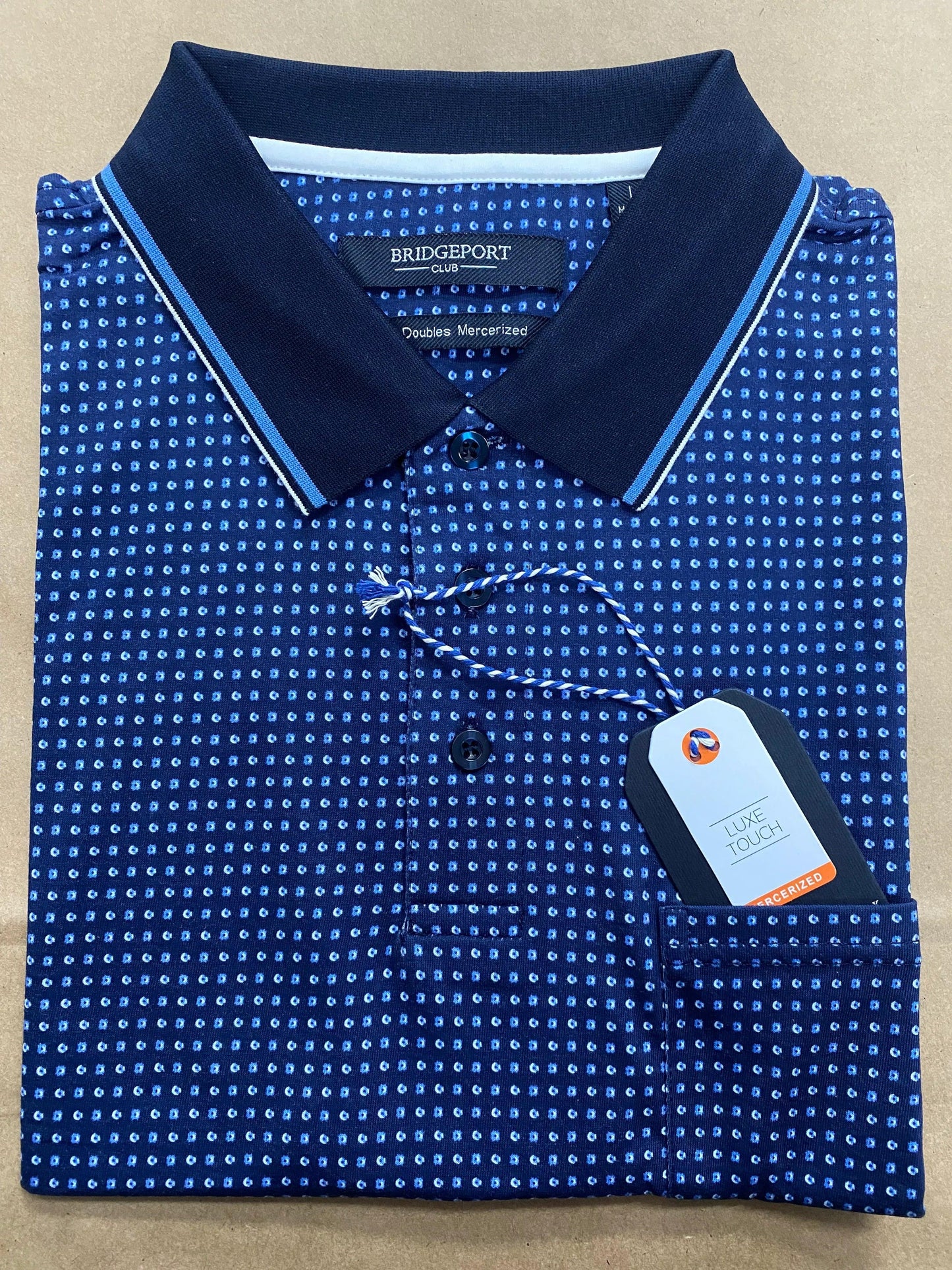 Bridgeport Luxe Touch Double Mercerized Cotton Polo B2572 - Navy - Guys & Girls Surf n Street