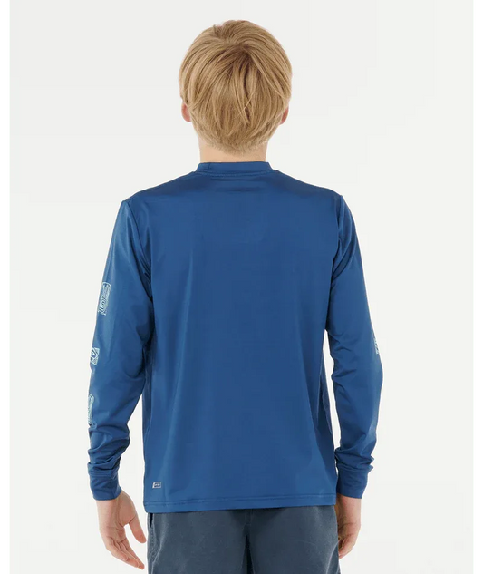 Rip Curl Tropic Daze UPF LS Boys Rash Vest - Light Navy - Guys & Girls Surf n Street
