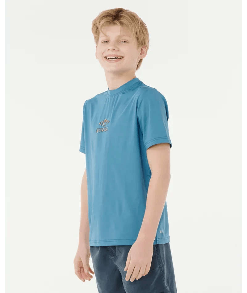 Rip Curl Tropic Daze SS Boy Rash Vest - Storm Blue - Guys & Girls Surf n Street