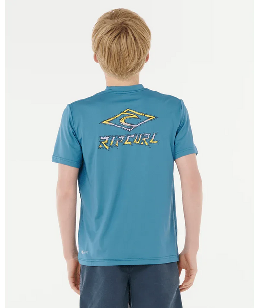 Rip Curl Tropic Daze SS Boy Rash Vest - Storm Blue - Guys & Girls Surf n Street