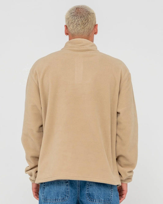 Rusty Core Division Polar Fleece Quarter Zip - Abbey Stone - Guys & Girls Surf n Street