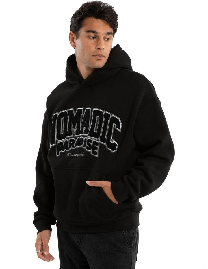 Nomadic Paradise Archie Oversized Hoodie - Jet Black