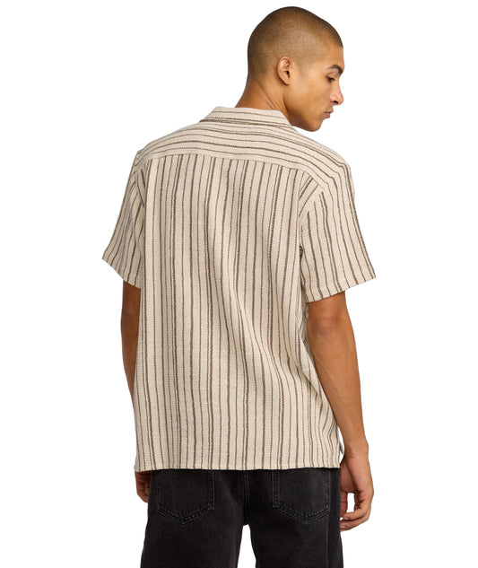RVCA Vacancy Stripe SS Shirt - Ceramic