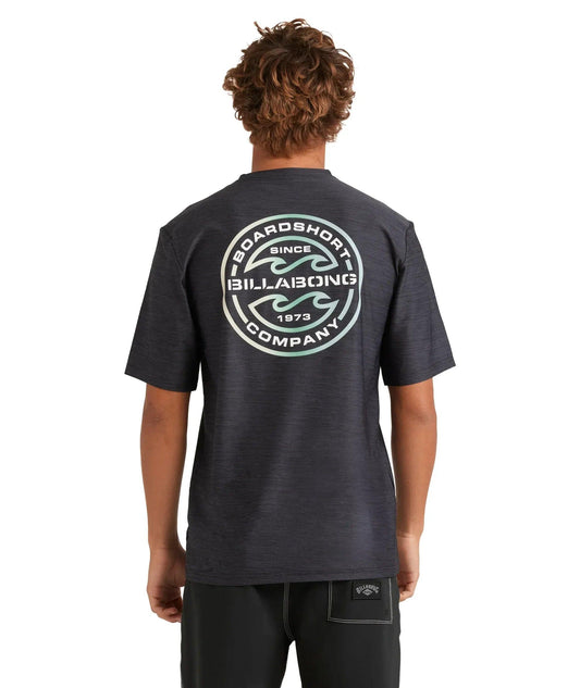 Billabong Rotor Shoreline LF SS Rash Vest - Black Heather - Guys & Girls Surf n Street
