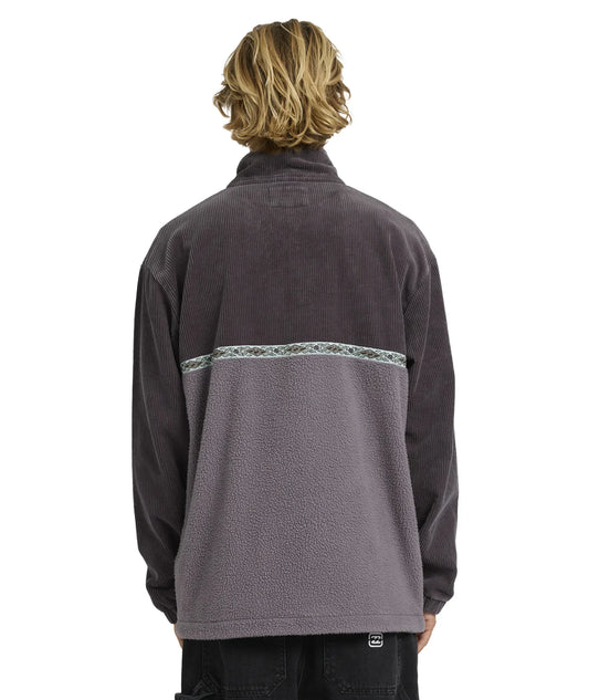 Billabong Space Lobster Half Zip Fleece Pullover - Washed Black - Guys & Girls Surf n Street