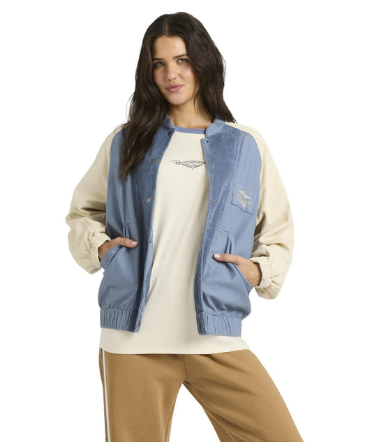 Billabong Og Burleigh Bomber Corduroy Jacket - Stone Blue - Guys & Girls Surf n Street