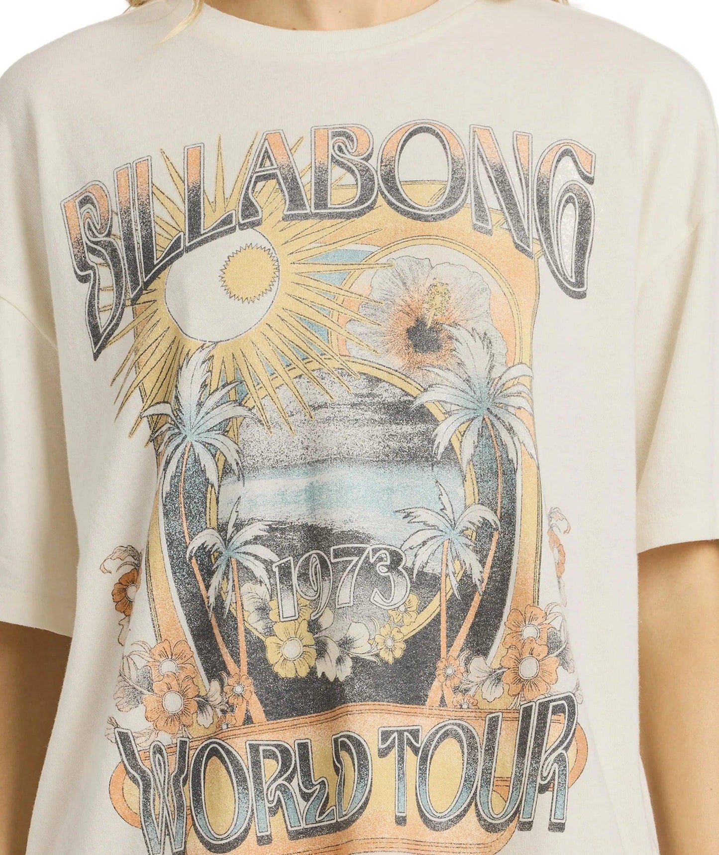 Billabong Between Night & Dawn Oversized Tee - Salt Crystal - Guys & Girls Surf n Street