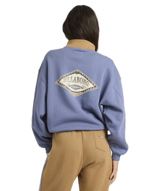 Billabong Wave Break Half Zip Pullover - Stone Blue