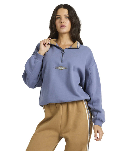 Billabong Wave Break Half Zip Pullover - Stone Blue - Guys & Girls Surf n Street