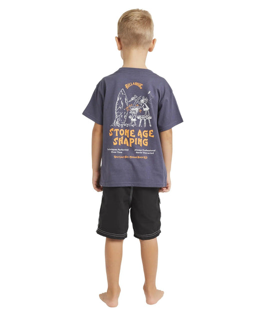 Billabong Groms Stone Age SS OG Tee - Vintage Navy - Guys & Girls Surf n Street
