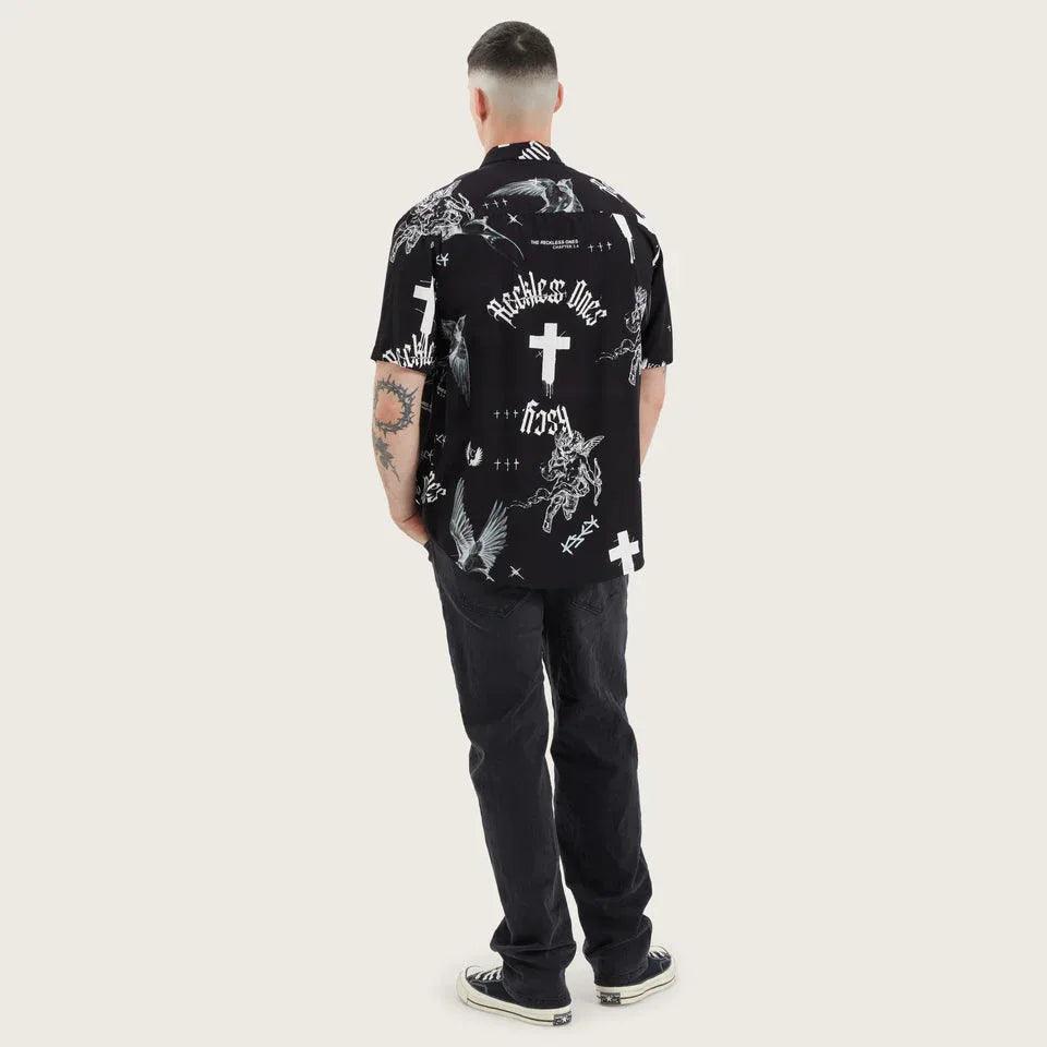 Kiss Chacey Blackford Relaxed Shirt - Cross Angel Print - Guys & Girls Surf n Street