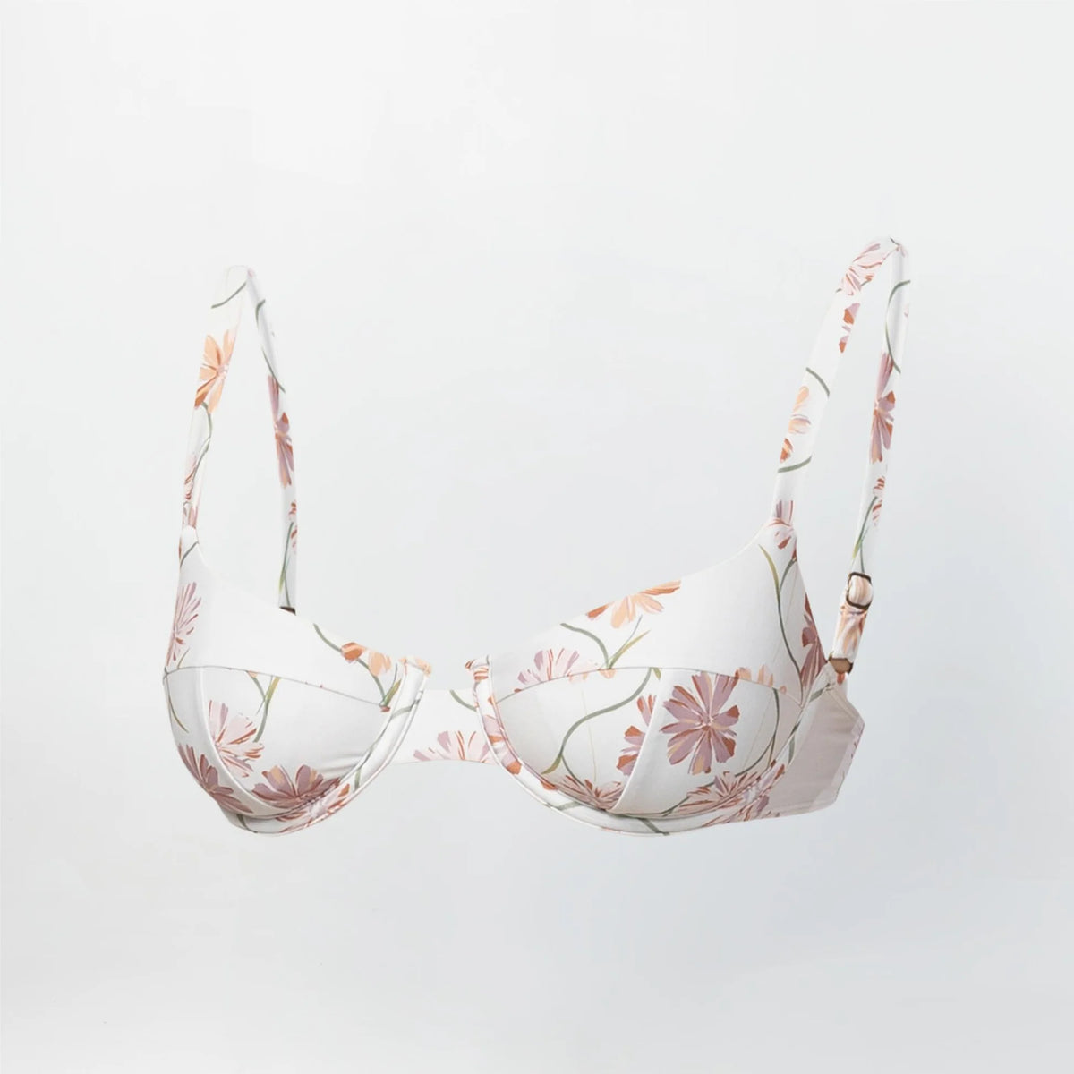 O'Neill Ivy Floral Seashell Bikini Top - Tofu