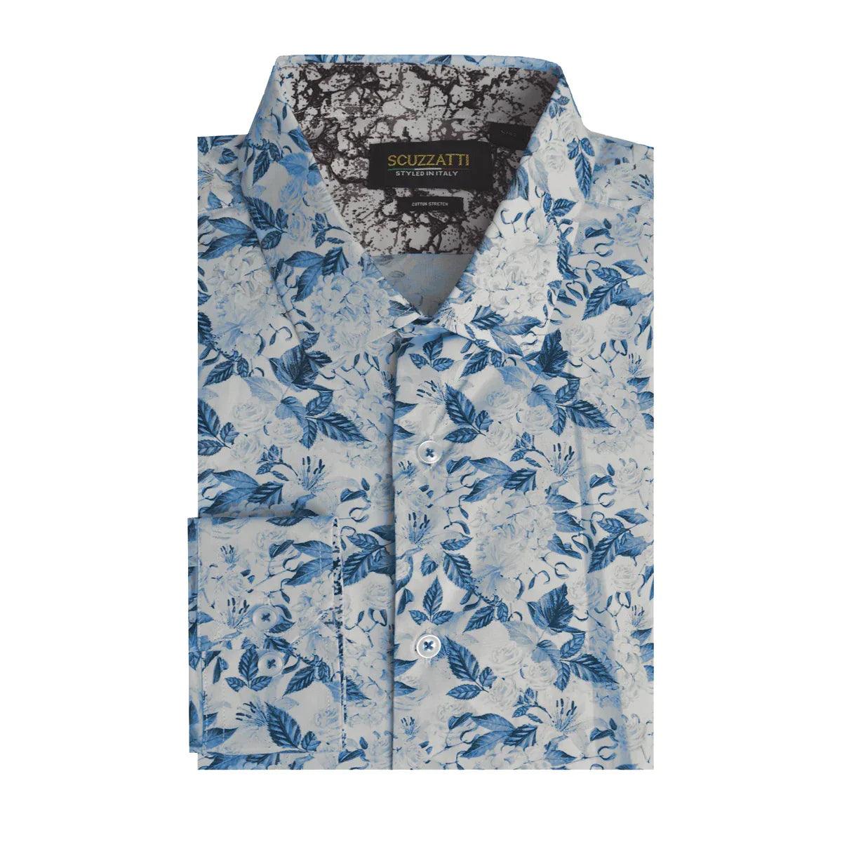 Scuzzati Long Sleeve Shirt - Blue Print - Guys & Girls Surf n Street