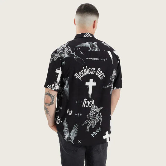Kiss Chacey Blackford Relaxed Shirt - Cross Angel Print - Guys & Girls Surf n Street