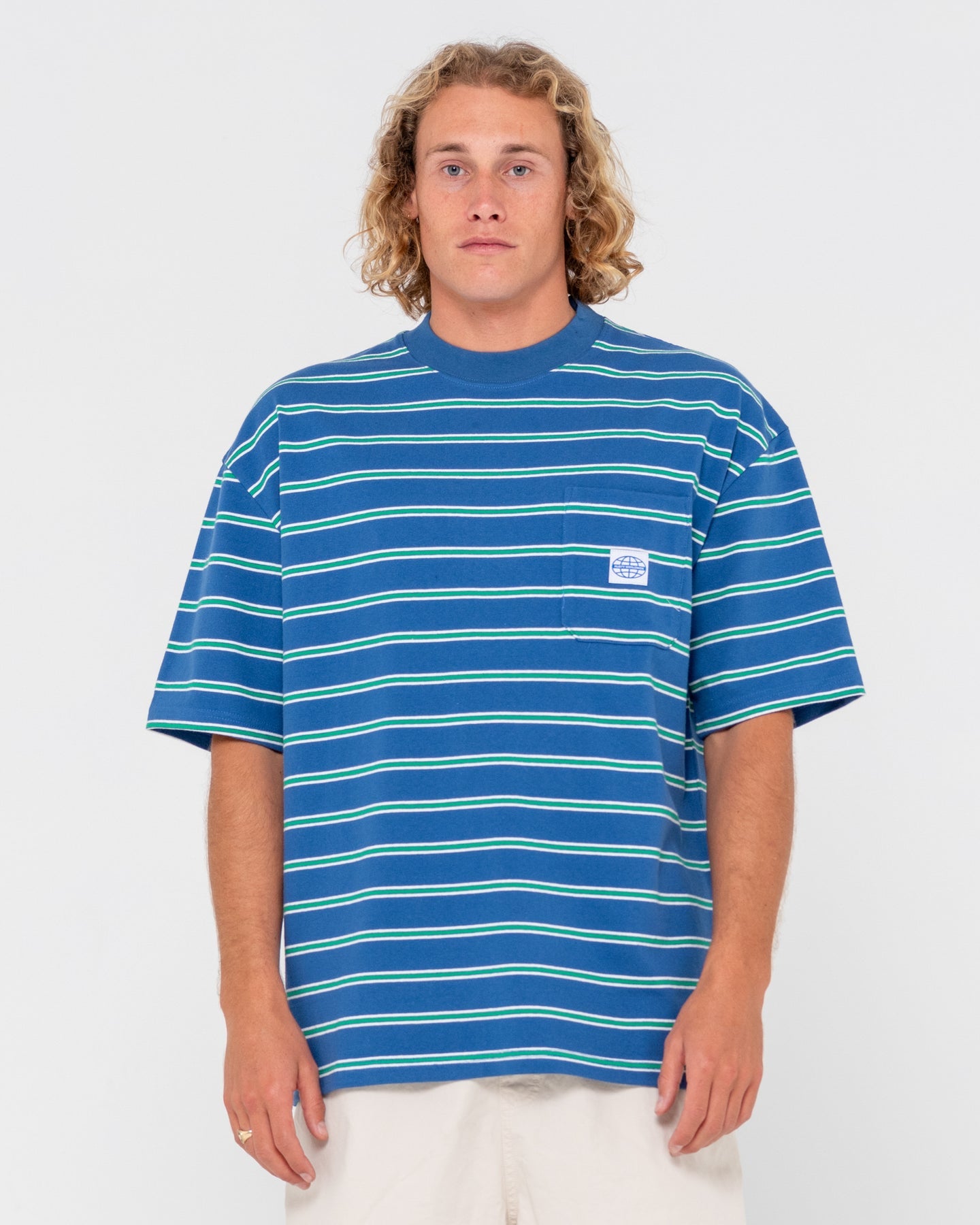 Rusty Inspectah Deck Short Sleeve Heavy Tee - Delft Blue