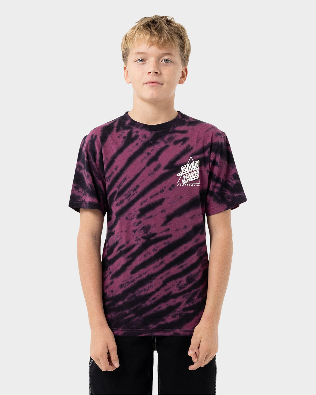 Santa Cruz Not A Dot Hollow Tee - Maroon Tie Dye