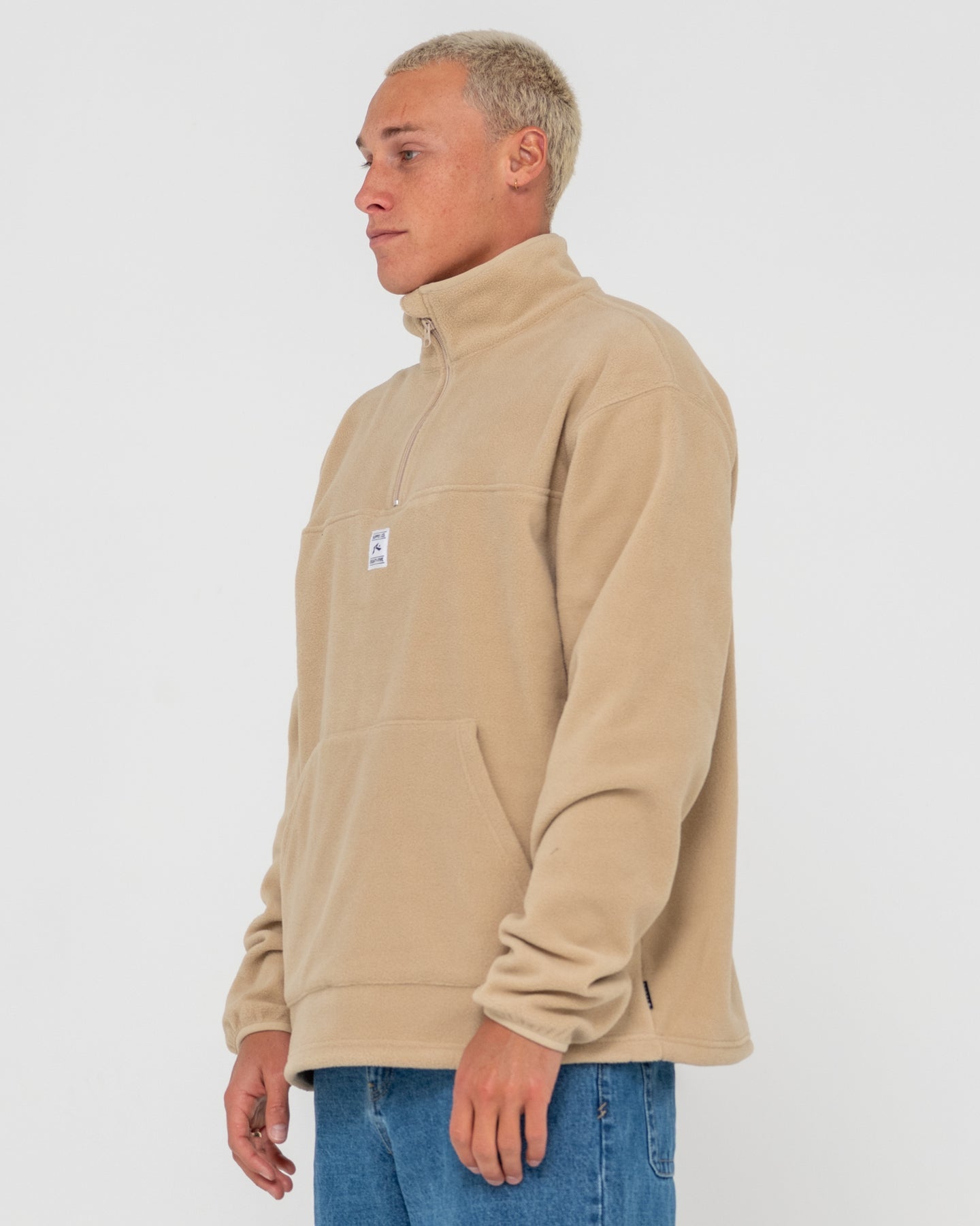 Rusty Core Division Polar Fleece Quarter Zip - Abbey Stone