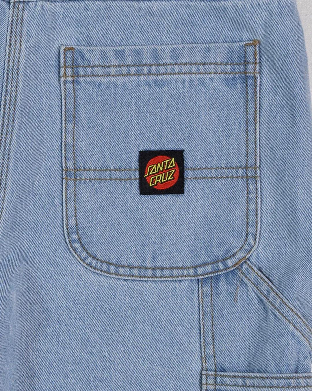 Santa Cruz Classic Dot Carpenter Jean Short - Light Washed Indigo - Guys & Girls Surf n Street
