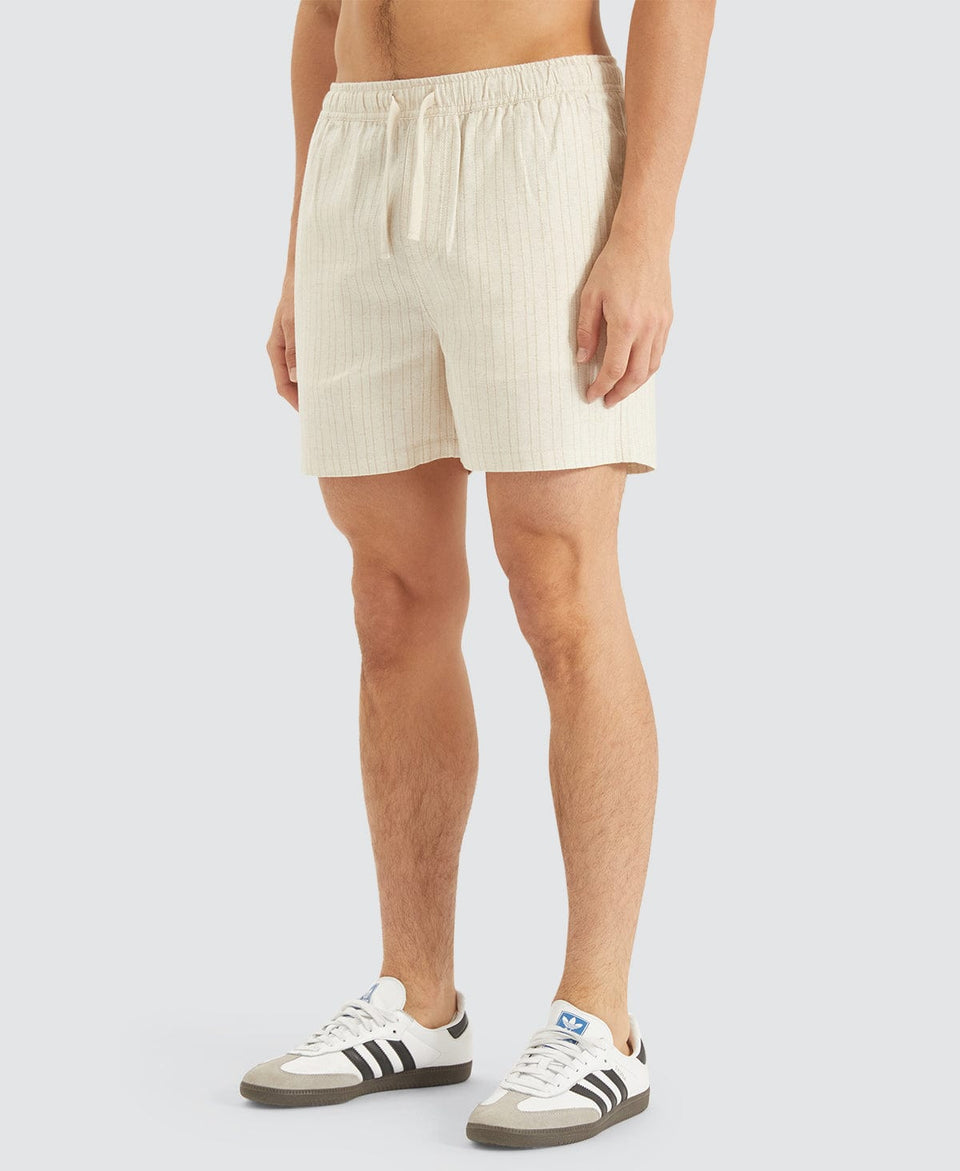 Nomadic Paradise Paloma Linen Striped Shorts - Oatmeal