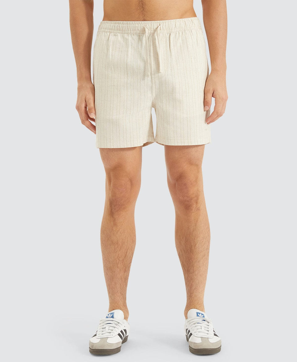 Nomadic Paradise Paloma Linen Striped Shorts - Oatmeal