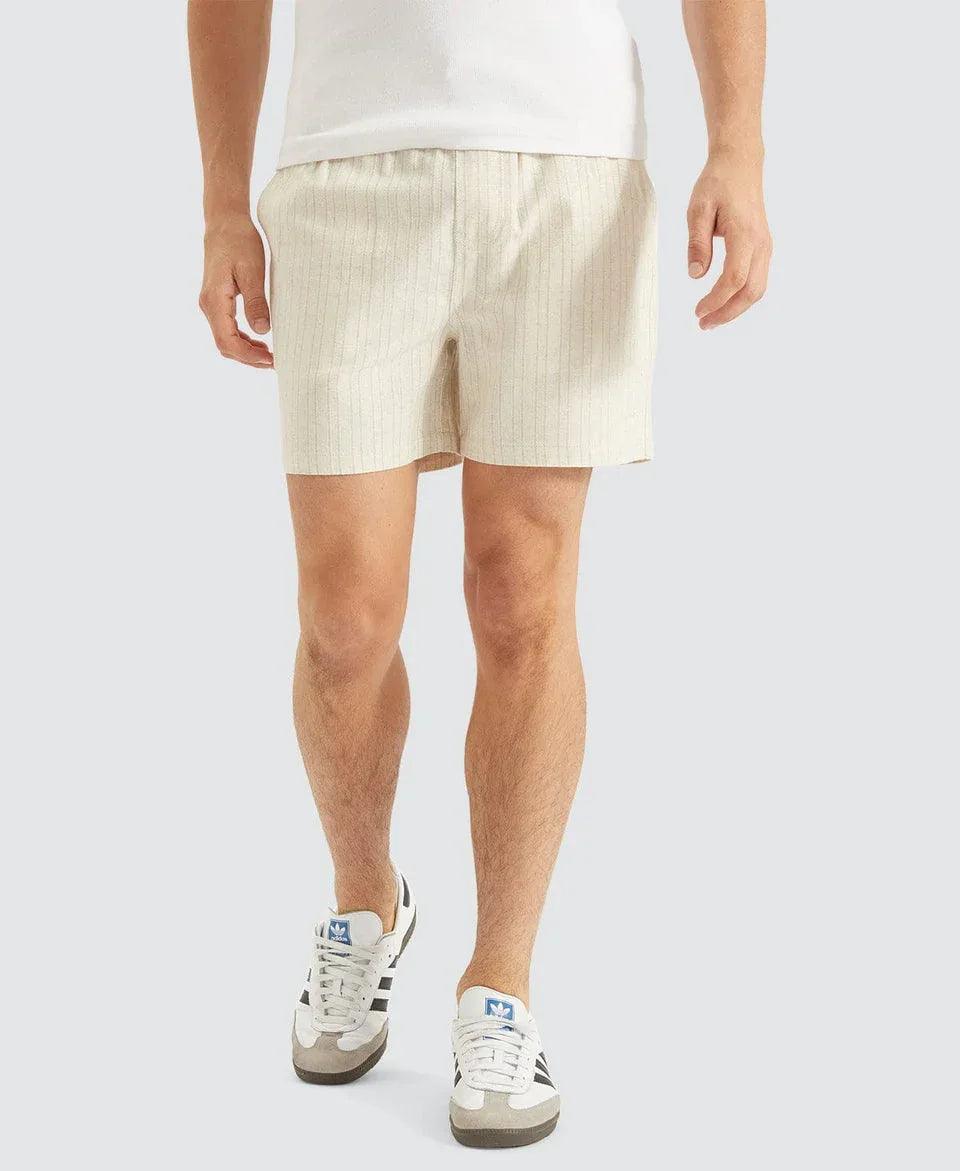 Nomadic Paradise Paloma Linen Striped Shorts - Oatmeal - Guys & Girls Surf n Street