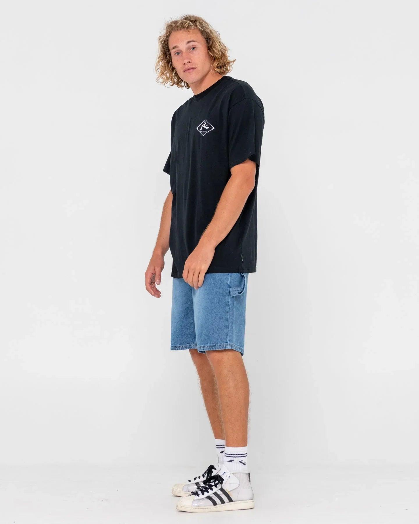 Rusty Wull Wolume Short Sleeve Tee - Black - Guys & Girls Surf n Street