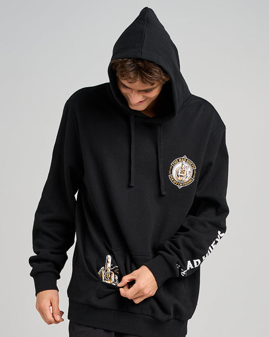 The Mad Hueys Fk Off Fish On Hooded Pullover - Black