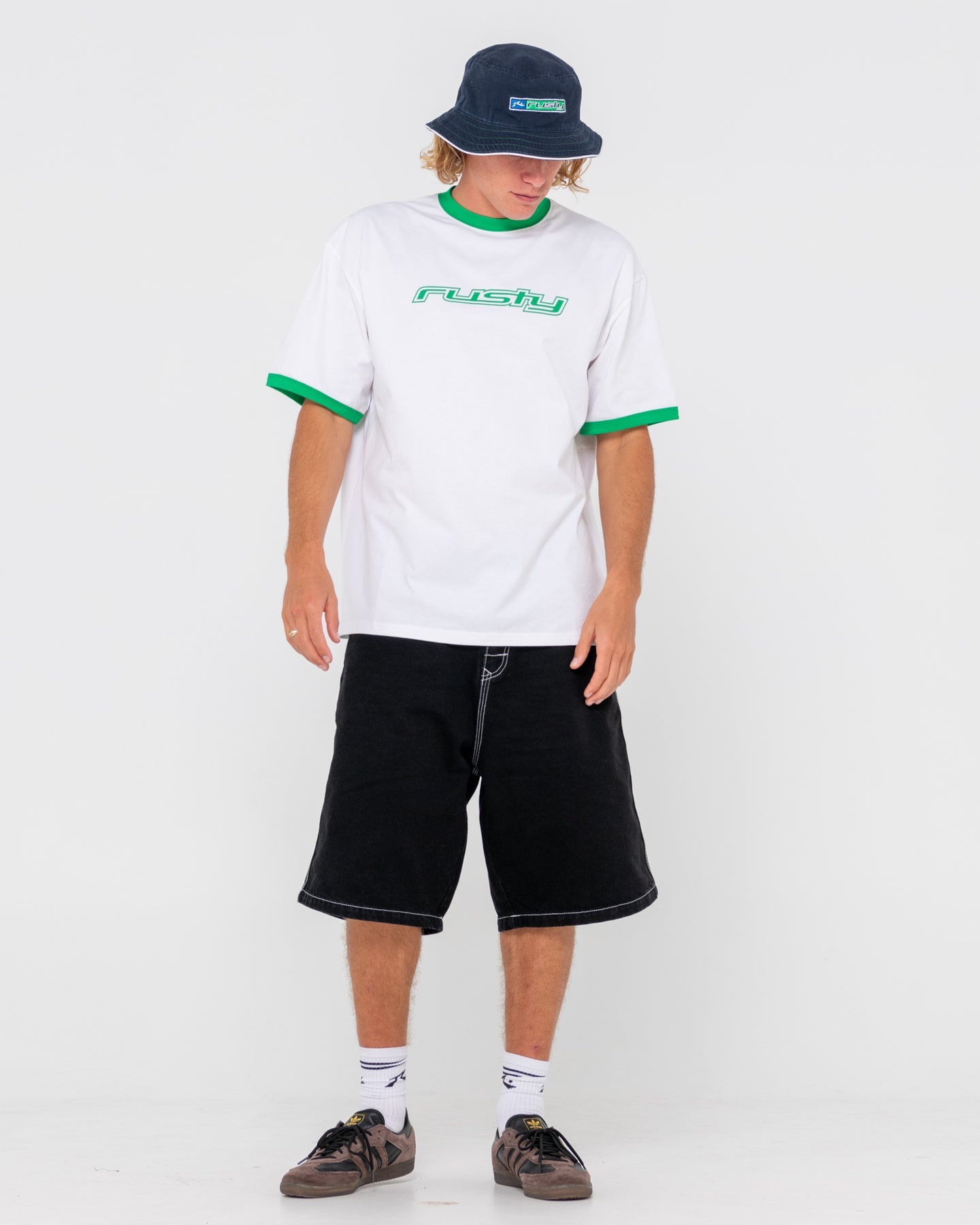 Rusty Hi-Vis Reversible Bucket Hat - Navy Blue