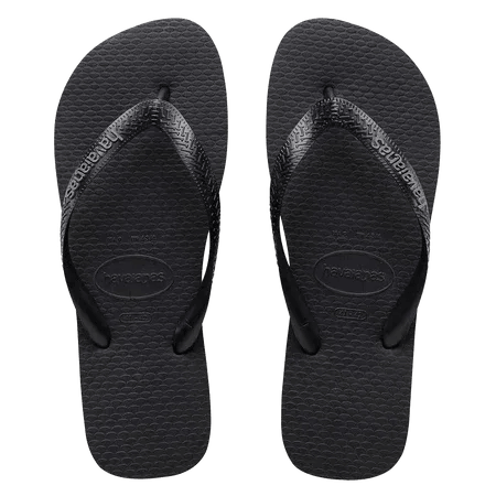 Havaianas Rubber Logo Thongs - Black/Steel Grey - Guys & Girls Surf n Street