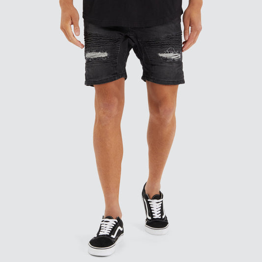 Nena And Pasadena Viper Denim Short - Heavy Metal