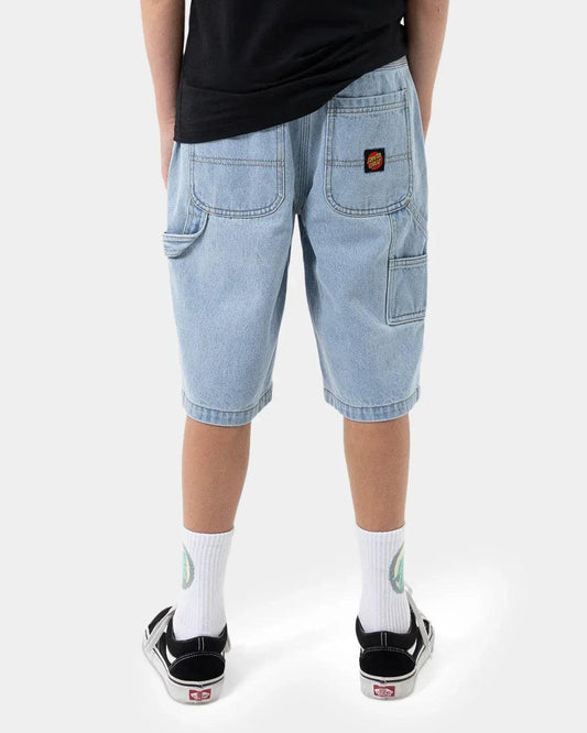 Santa Cruz Classic Dot Carpenter Jean Short - Light Washed Indigo - Guys & Girls Surf n Street