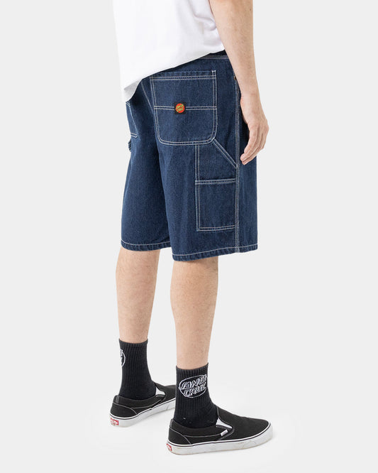 Santa Cruz Classic Dot Carpenter Jean Shorts - Rinsed Indigo