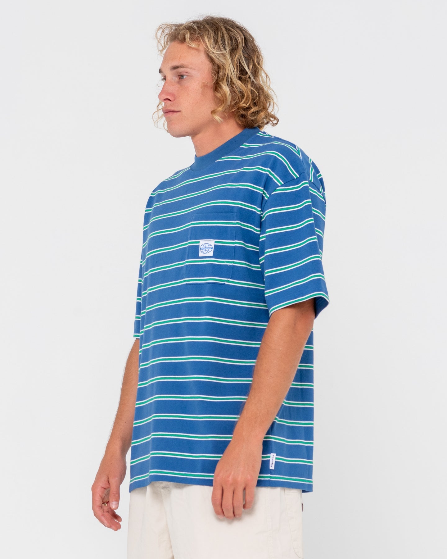 Rusty Inspectah Deck Short Sleeve Heavy Tee - Delft Blue