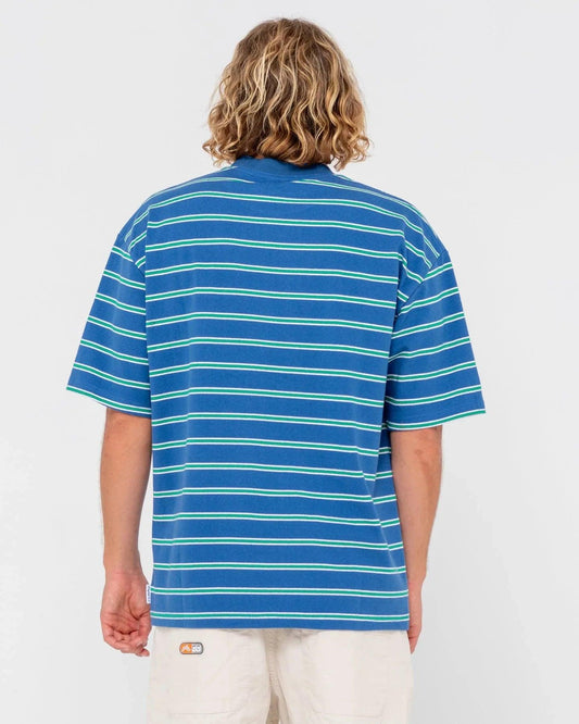 Rusty Inspectah Deck Short Sleeve Heavy Tee - Delft Blue - Guys & Girls Surf n Street