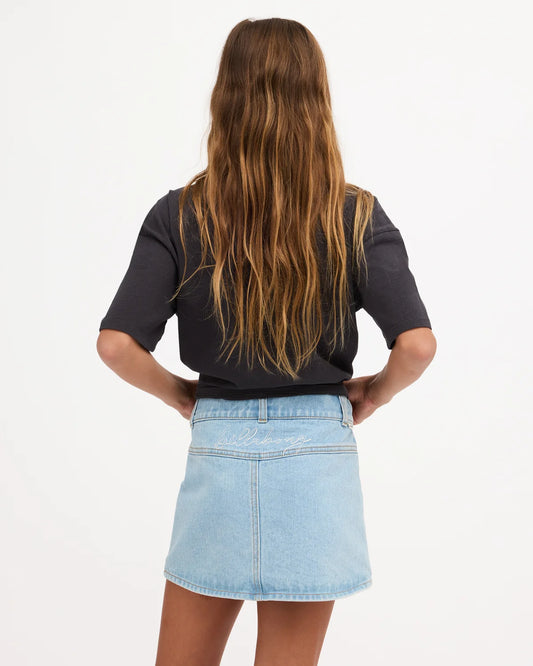 Billabong Sunset Drift Girls Denim Skirt - Waterdrop Blue