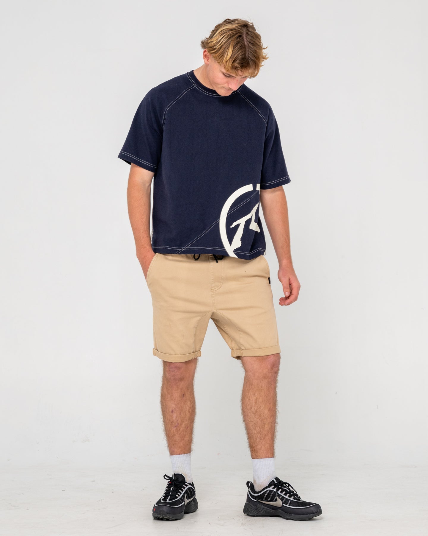 Rusty Hooked On Elastic Short - Khaki
