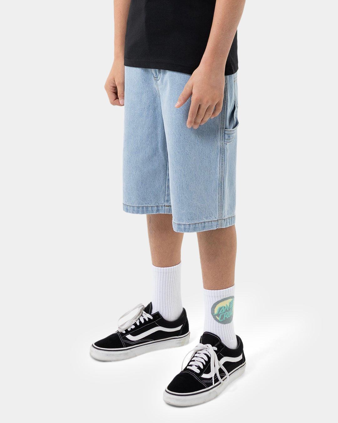 Santa Cruz Classic Dot Carpenter Jean Short - Light Washed Indigo