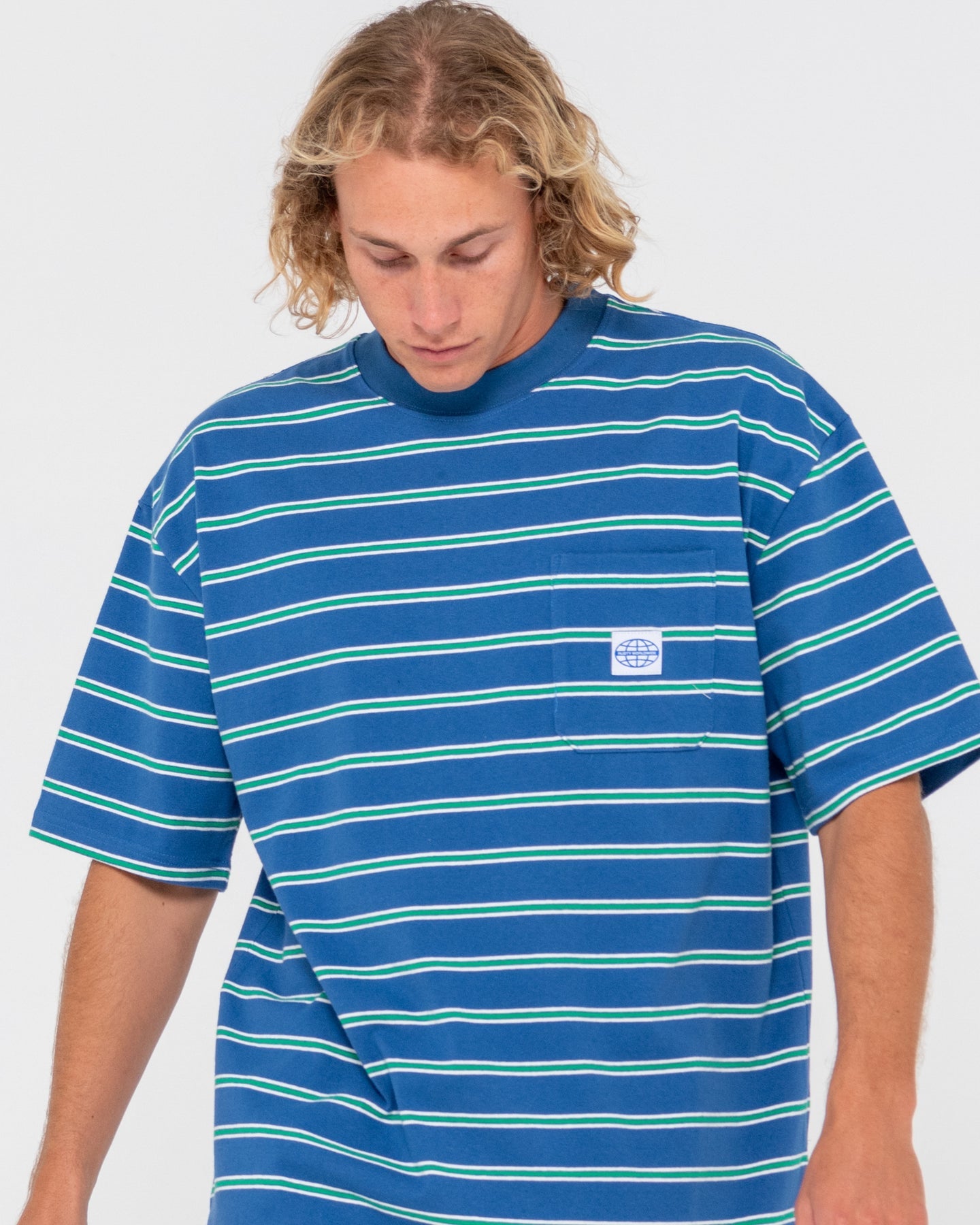 Rusty Inspectah Deck Short Sleeve Heavy Tee - Delft Blue