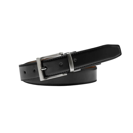 BUCKLE BANYAN Black/Brown. Reversible Leather Belt. 30mm width. - Guys & Girls Surf n Street