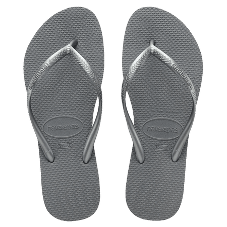 Havaianas Slim Metallic Thongs - Steel Greyo