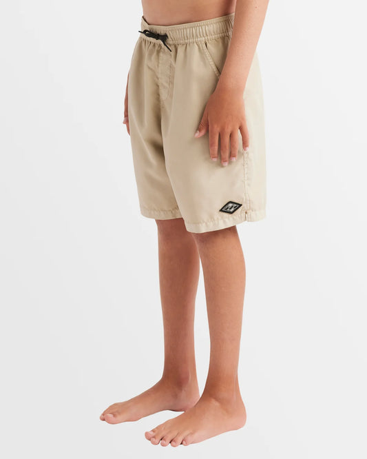 Billabong Groms All Day Overdye Layback Boardshort - Chino