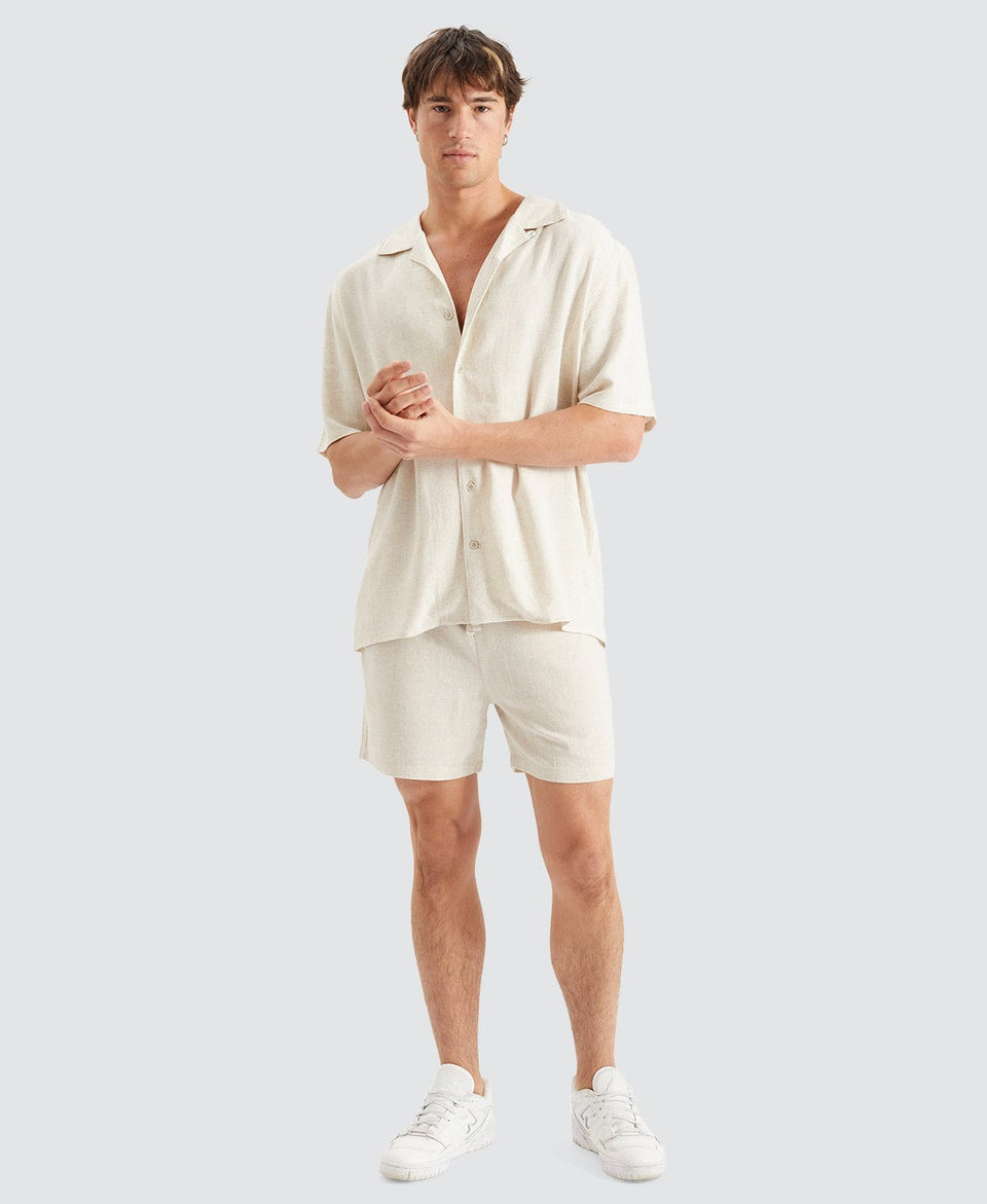 Nomadic Paradise Seaside Linen Shorts - Oatmeal