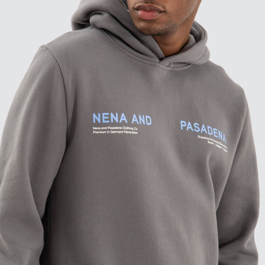 Nena and Pasadena Strike Dual Curved Hoodie - Charcoal