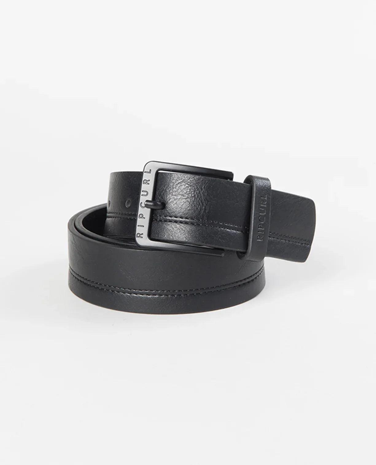 Rip Curl Double Stitch PU Belt - Black - Guys & Girls Surf n Street
